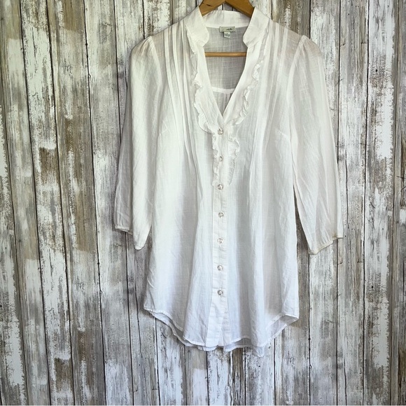 Odille White Ruffle Blouse - Picture 2 of 7